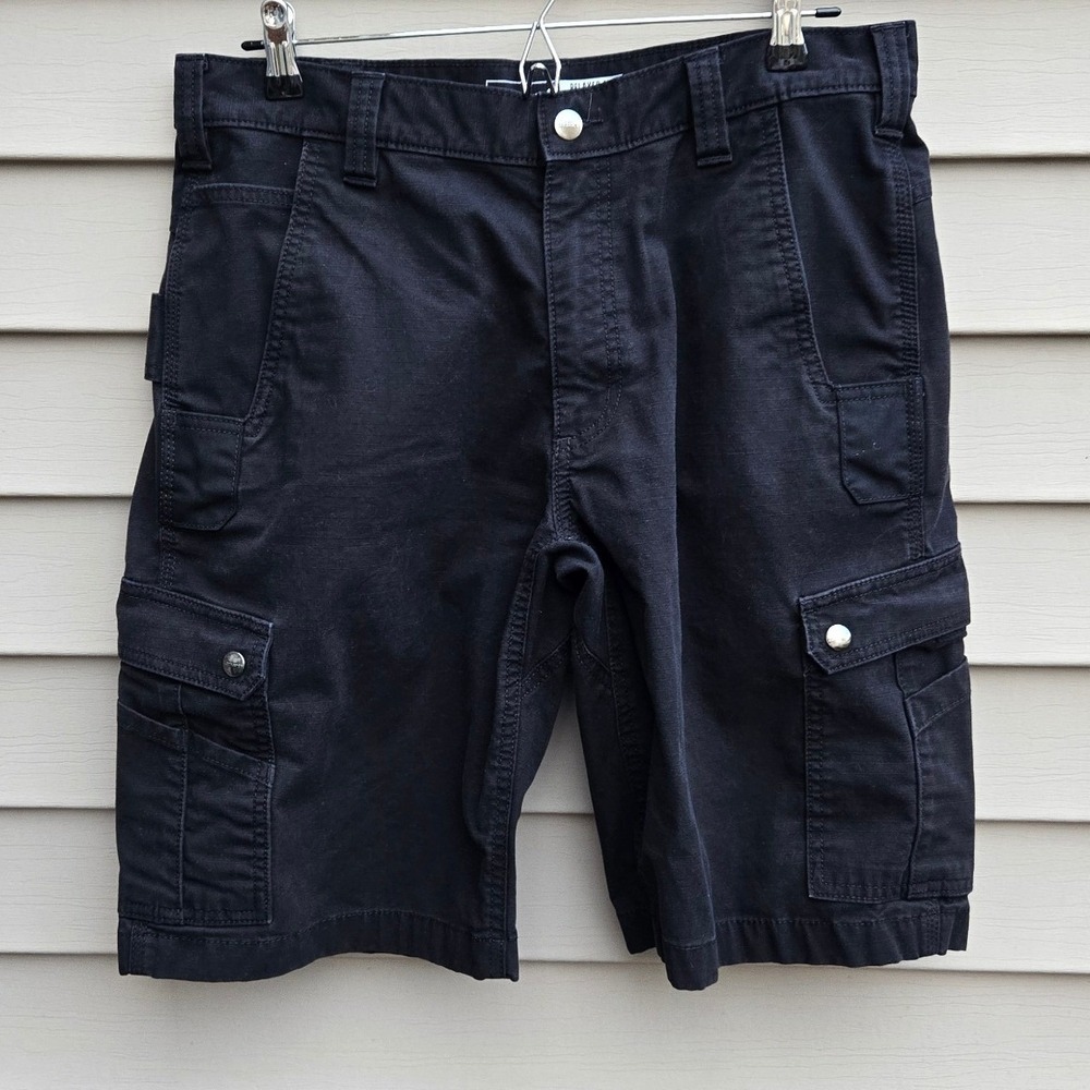 Carhartt Mens Relaxed Fit Ripstop Cargo Shorts Black Size 34